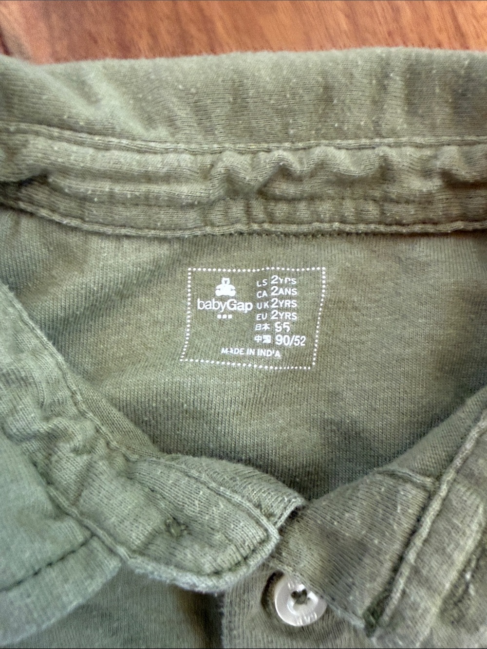 GAP Olive Polo Shirt with Chest Pocket - Picture 2 of 5